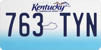 KY license plate 763TYN