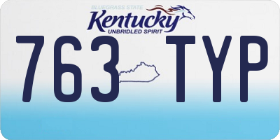 KY license plate 763TYP