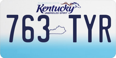 KY license plate 763TYR