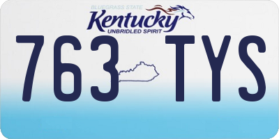 KY license plate 763TYS