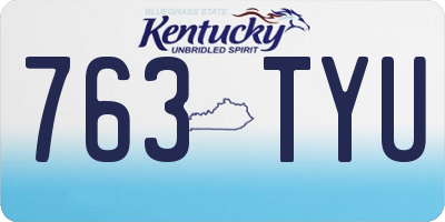 KY license plate 763TYU
