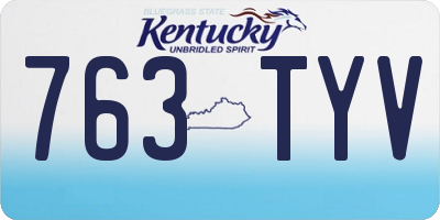 KY license plate 763TYV