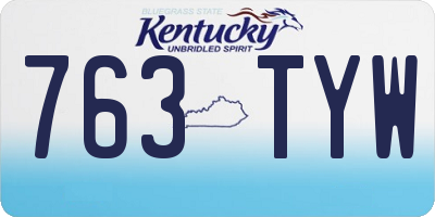 KY license plate 763TYW