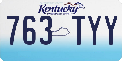 KY license plate 763TYY