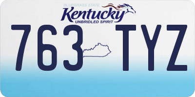 KY license plate 763TYZ