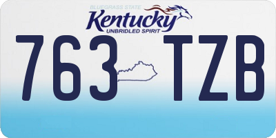 KY license plate 763TZB