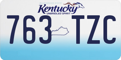 KY license plate 763TZC