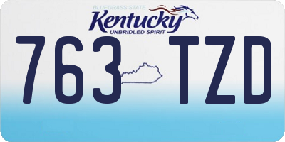 KY license plate 763TZD