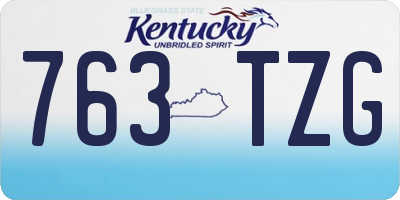 KY license plate 763TZG