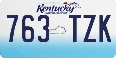 KY license plate 763TZK