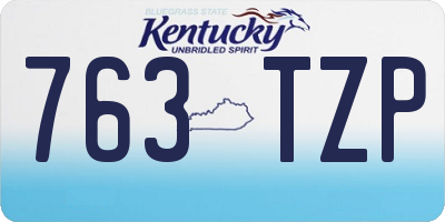 KY license plate 763TZP
