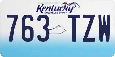 KY license plate 763TZW