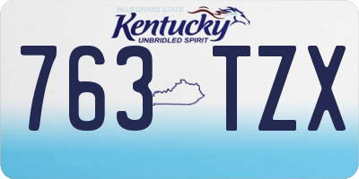 KY license plate 763TZX