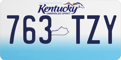 KY license plate 763TZY