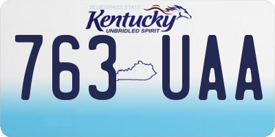 KY license plate 763UAA