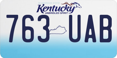 KY license plate 763UAB