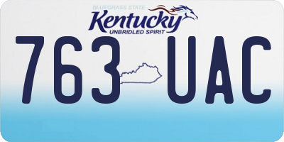 KY license plate 763UAC