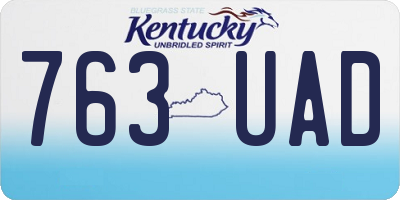 KY license plate 763UAD