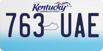 KY license plate 763UAE