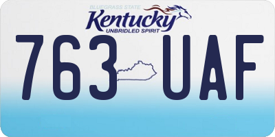 KY license plate 763UAF