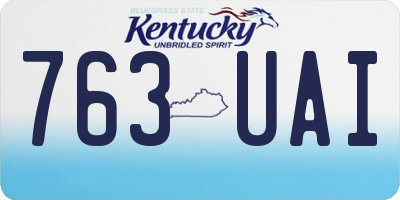 KY license plate 763UAI