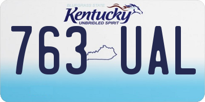 KY license plate 763UAL