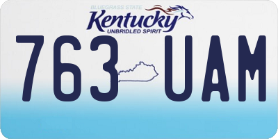KY license plate 763UAM