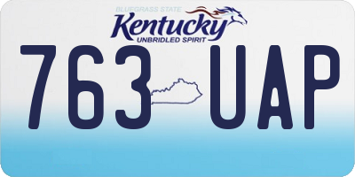 KY license plate 763UAP