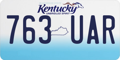 KY license plate 763UAR