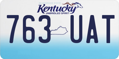 KY license plate 763UAT