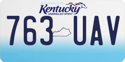 KY license plate 763UAV