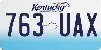 KY license plate 763UAX