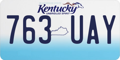 KY license plate 763UAY