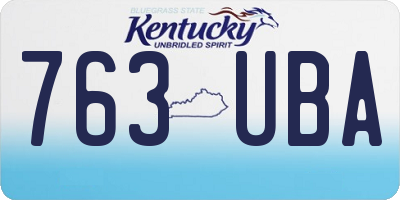 KY license plate 763UBA