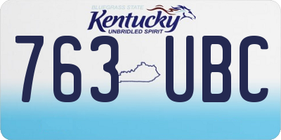 KY license plate 763UBC