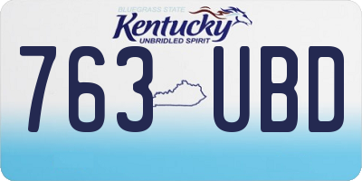 KY license plate 763UBD
