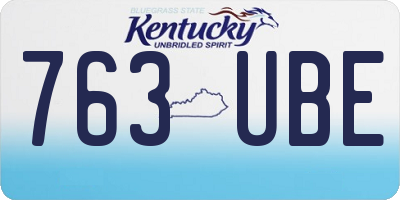 KY license plate 763UBE