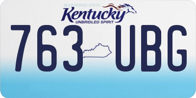 KY license plate 763UBG