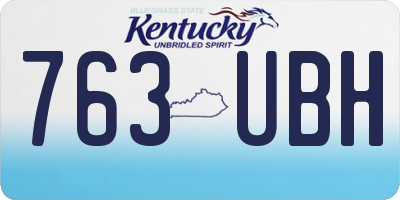 KY license plate 763UBH