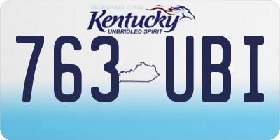 KY license plate 763UBI