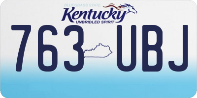 KY license plate 763UBJ