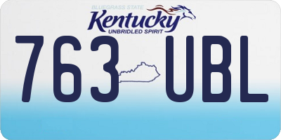 KY license plate 763UBL