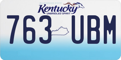 KY license plate 763UBM