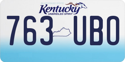 KY license plate 763UBO