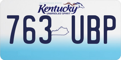 KY license plate 763UBP