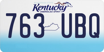 KY license plate 763UBQ