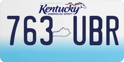 KY license plate 763UBR