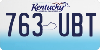 KY license plate 763UBT