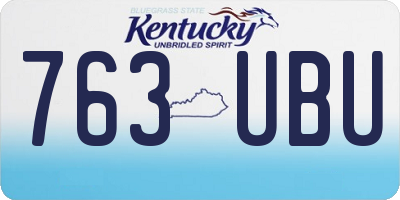 KY license plate 763UBU