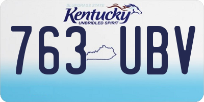 KY license plate 763UBV